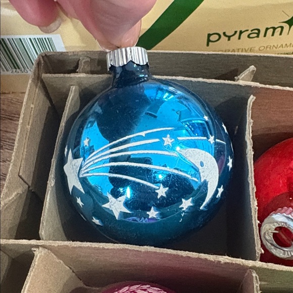 Vintage Glass Christmas Ornaments Mixed Colors Germany Shiny Brite Style - Picture 3 of 16